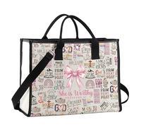 JTOUK Religious Christian Gift Christian Bible Verse Gift She Is Worthy Proverbs 31 Christian Tote Bag (Proverbs 31 LT EU)