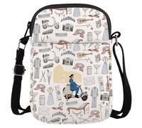 JTOUK Rome Holiday Movie Inspired Gift romance comedy B&W Film Crossbody Bag Movies Merchandise Rome Travel souvenir Gift (Roman Holiday CR EU)