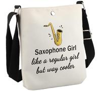 JTOUK Saxophonist Gift Saxophone Player Gift Saxophone Girl Like A Regular Girl But Way Cooler Crossbody Bag for Saxophone Lovers (Saxophone Girl CB EU)