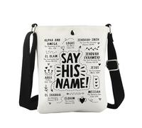JTOUK Say His Name Crossbody Bag Name of God Gift Bible Affirmations Gift Yahweh YHWH Gift Retro Christian Gift (His Name CB EU)