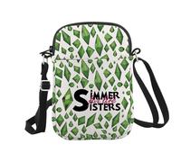 JTOUK Sims Video Game Gift Simmer Sister for Life Crossbody Bag Sims Player Gift Plumbob Lover Gift (Simmer CR EU)