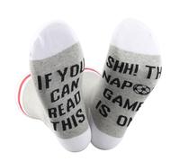 JTOUK Soccer Gift Soccer Fans Gift Soccer Dad Fathers Day Gift The Game Is On Soccer Socks for Sport Fans (L, Nap Game EU)