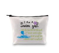 JTOUK Swim Makeup Bag I Am A Swim Girl Swimming Lover Gift Swimmer Zipper Pouch for Girls Women (Swim Girl Bag EU)