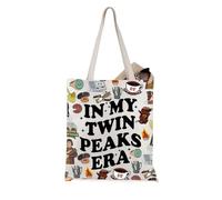 JTOUK T Peaks Crime Tv Show Gift In My T Peaks Era Tote Bag 90s Tv Series Merchandise (Twin Tote EU)