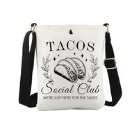 JTOUK Tacos Social Club Crossbody Mexican Food Gift Mexican Feast Gift for Taco Bell Lover (Tacos CB EU)