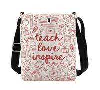 JTOUK Teacher Teach Inspired Crossbody Bag Teach Love Inspire Gift Teacher Teaching Merch (Teach Love CB EU)