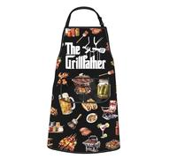 JTOUK The Grill Master Kitchen Apron Father’s Day Gift Cooking Grilling BBQ Apron Gift for Men's Birthday (Grill Apron EU)