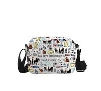 JTOUK TV Show Inspired Gift My Love Language Is Law & Order: SVU Zipper Canvas Crossbody Bag (Love Language HKB EU)