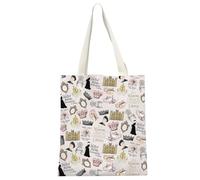 JTOUK TV Show Inspired Gift V. Crawley Quote Inspired Gift TV Show Merchandise Zipper Pouch Makeup Bag for Fans Women Girls (Downton TV Pattern Tote EU)