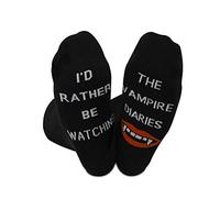 JTOUK Vampire Inspired Gift Novelty Socks I’d Rather Be Watching TV Show(Vampire Black EU)