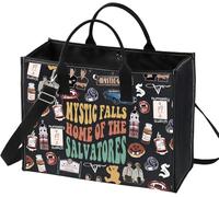 JTOUK Vampire TV Show Inspired Gift Vampire Fandom Gift TV Merchandise Mystic Falls Canvas Canvas Tote Bag (Mystic Falls LT EU)