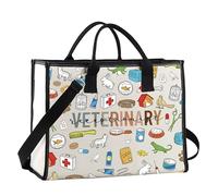 JTOUK Veterinary Receptionist Canvas Tote Bag Veterinarian Appreciation Gift Animal Rescue Gift Vet Tech Survival Kit (Veterinary Receptionist LT EU)