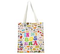 JTOUK Vintage 80's TV Show Gift Nostalgia 1980s Gift Old-Kids TV Show Souvenir In My 80s Era Tote Bag (80s Era Tote EU)