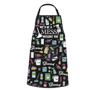 JTOUK We’d Be A Mess Without You Kitchen Apron Cleaning Service Maid Cleaning Crew Gift for Housekeeper (A Mess Apron EU)