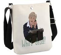 JTOUK Who's Dead CB EU Tote Bag - Jessica Fletcher Fan Gift, Murder She Wrote Inspired Series Gift, Canvas Bag for Adults