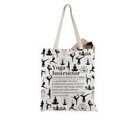 JTOUK Yoga Instructor Tote Bag Yoga Teacher Accessories Yoga Instructor Thank You Gift (Yoga Instructor Tote EU)