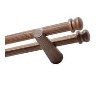 JTPMYFT Roman Rod Curtain Rod Single Double Rod, Walnut Color Wooden Curtain Rod Bracket, Solid Wood Curtain Rod Single Double Rod(120CM(47.2inch),Double rod)