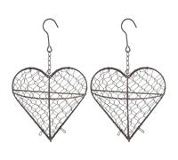 JTQYFI 2PCS Elegant Iron Nesting Heart Hanging Bird Nesting Materials Container Perfect for Outdoor Hanging Shelter Accessories Pet Bird Accessories Shelter