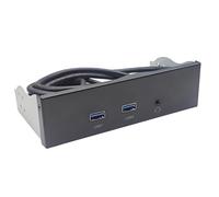 JTQYFI 3.5inch 19pin To USB3.2 GEN1 Port Hubs Splitter Disppy Bay 3.5mm Headphone Expansion Front Panel Rack For PC