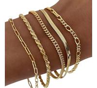 JTQYFI 5/6pcs Stylish Alloy And Anklet Set Sturdy And Versatile Bangle And Foot Chain Accessories For Women