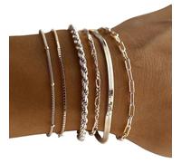 JTQYFI 5/6pcs Stylish Alloy And Anklet Set Sturdy And Versatile Bangle And Foot Chain Accessories For Women