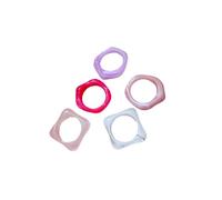 JTQYFI 5PCS Acrylic Gradient Marbled Rings Unique Ombres Designs Stackable Comfort Jewelry Women Her Acrylic Ombres Rings Set