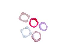 JTQYFI 5PCS Acrylic Gradient Marbled Rings Unique Ombres Designs Stackable Comfort Jewelry Women Her Acrylic Ombres Rings Set