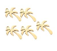 JTQYFI 5pcs Multipurpose Stylish Gold Coconuts Tree Embellishments For Customes Jewelry Pieces And Creative Applications