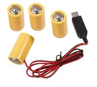 JTQYFI 6V LR14 C Battery USB Power Supply Cable 4Pcs LR14 C Battery Replace Replacement Adapter Power Supply Cable