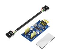JTQYFI 9Pin USB Header Female 1 To 2 Female Extension Cable Card Desktop 9Pin USB HUBs USB2.0 9Pin Connectors Adapter Port