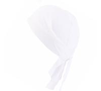 JTQYFI Adjustable Chefs Pirate Hat Sweat Resistant Breathable Bandana Scarf Headcover for Cooking Baking Service Breathable Kitchen Headwear White