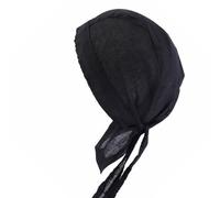 JTQYFI Adjustable Chefs Pirate Hat Sweat Resistant Breathable Bandana Scarf Headcover for Cooking Baking Service Breathable Kitchen Headwear Black