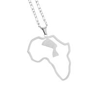 JTQYFI Africa Map Shaped Pendant Necklace Trendy Country Territory Unisex Women Men Neck Chain Middle Eastern Pendant