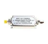 JTQYFI BPF118-136MHz Bandpass Filter 50ohm Band Pass Filter SMA Interfaces 0.1W Input Strength 20dBm