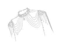 JTQYFI Bridal Wedding Shoulder Necklace Elegant Alloy Body Chain With Crystal Tassels For Various Occasions Unique