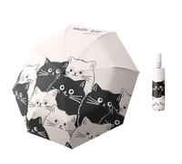 JTQYFI Compact Folding Travel Umbrella 8 Ribs Portable Travel Pocket Cats Umbrella Sun Protection For Women