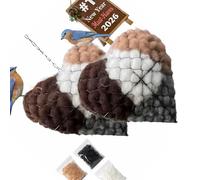 JTQYFI Double Set Affection Themed Wild Bird Nest Builder Hanging Decoration with Sturdy Iron Structure Small Bird Nesting