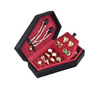 JTQYFI Elegant Coffin Shaped Box Gothic Jewelry Container Vintage Rings Necklace Holder Fashionanable Halloween Decor Scary Adorment