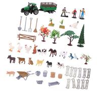 JTQYFI Farm Adventure Playset 49 Detailed Component with Agricultural Tools Animals Plant Set for Children Development Hand Painted Tiny Farm Animals