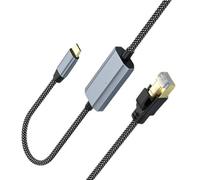 JTQYFI Fast Speed Type C To RJ45 Gigabit Ethernet Adapter 1000Mbps Nylon Braided Cord For Stable And Fast Connection