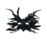 JTQYFI Feathered Ravens Masquerades Venetians Halloween Christmas Cosplay Party Half Face Eye Cosplay Props Mardi Gras Costume Accessories Set For Men Adult Women