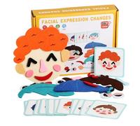 JTQYFI Felt Emotion Learning Game Childrens Face Puzzle for Cognitive Development and Family Bonding Preschool Emotion Recognition Puzzle