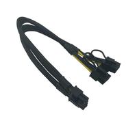 JTQYFI GPU VGA PCIe 8 Pin Male To Two 2x 8Pin (6+2) Male PCIexpress Power Supply Braided Y Splitter Extension Cable 40cm