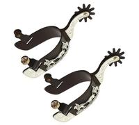 JTQYFI Hand Carved Horse Spur Replacement Mild Steel Western Boy Spur Mens Roping Spur Competition Equipments Easy To Use Western Cowboy Horse Spur For Riding