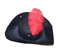 JTQYFI Lightweight Pirate Hat Colonial Tricorn With Feather Decors Carnivals Pirate Cosplay Party Cute For Adult Tricorn Boy Tricorner Adult