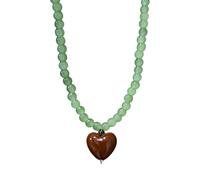 JTQYFI Lovely Multicolor Heart Beaded Collarbone Chain Necklace with Adjustable Length for Casual Outfits and Gifts Colorful Beaded Heart Necklace