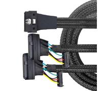 JTQYFI PCIE Slimline SASs All Inclusives NVME PCIe HDDs Cable SFF 8654 8I To 2 SFF 8639 Cable Adapter With 15P SATAs Power