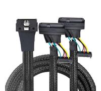 JTQYFI PCIE Slimline SASs All Inclusives NVME PCIe HDDs Cable SFF 8654 8I To 2 SFF 8639 Cable Adapter With 15P SATAs Power