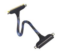 JTQYFI PCIE5.0 X16 Graphics Card Extension Cable With Metal Shielded Connectors Tail Buckles Supports Pcie 5.0 Data Transfer