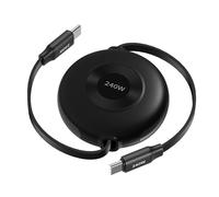 JTQYFI Portable 240W Fast Charging USB C To C Cable Retractable Type C Cord Suitable For Phone Game Controller And More Devices